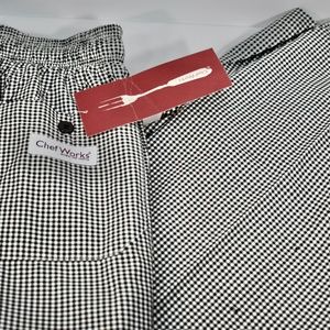 New Chef Works Black & White Checkered Pants L